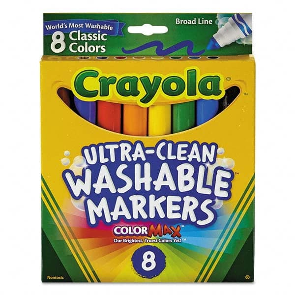 Crayola - Markers & Paintsticks Type: Washable Marker Color: Black; Blue; Brown; Green; Orange; Red; Violet; Yellow - Exact Tooling