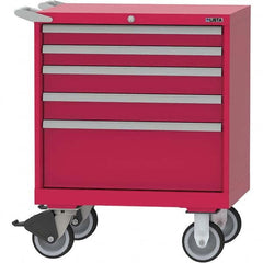 LISTA - 5 Drawer, 124 Compartment Bright Blue Steel Modular Storage Cabinet - Exact Tooling