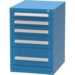 Vidmar - 5 Drawer, 45 Compartment Bright Blue Steel Modular Storage Cabinet - Exact Tooling