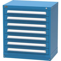 Vidmar - 7 Drawer, 45 Compartment Bright Blue Steel Modular Storage Cabinet - Exact Tooling