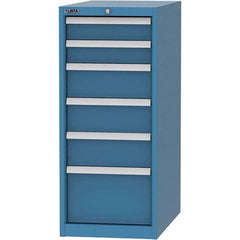 LISTA - 6 Drawer, 45 Compartment Bright Blue Steel Modular Storage Cabinet - Exact Tooling