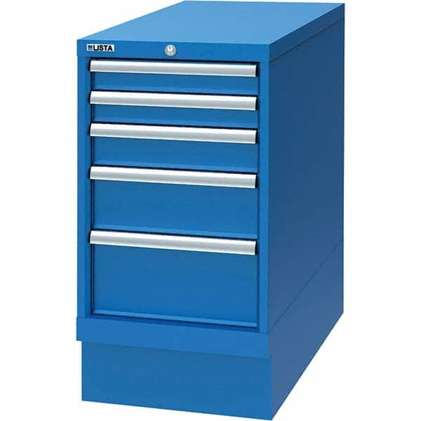 LISTA - 5 Drawer, 24 Compartment Bright Blue Steel Modular Storage Cabinet - Exact Tooling