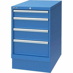 LISTA - 4 Drawer, 29 Compartment Bright Blue Steel Modular Storage Cabinet - Exact Tooling