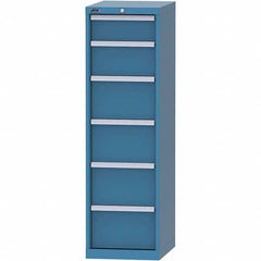 LISTA - 6 Drawer, 216 Compartment Bright Blue Steel Modular Storage Cabinet - Exact Tooling