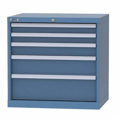 LISTA - 4 Drawer, 124 Compartment Bright Blue Steel Modular Storage Cabinet - Exact Tooling