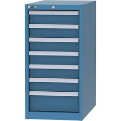 LISTA - 7 Drawer, 45 Compartment Bright Blue Steel Modular Storage Cabinet - Exact Tooling