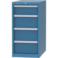 LISTA - 4 Drawer, 45 Compartment Bright Blue Steel Modular Storage Cabinet - Exact Tooling