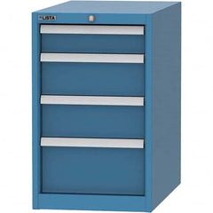 LISTA - 4 Drawer, 45 Compartment Bright Blue Steel Modular Storage Cabinet - Exact Tooling