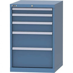 LISTA - 5 Drawer, 99 Compartment Bright Blue Steel Modular Storage Cabinet - Exact Tooling