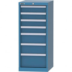 LISTA - 7 Drawer, 216 Compartment Bright Blue Steel Modular Storage Cabinet - Exact Tooling