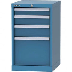 LISTA - 4 Drawer, 216 Compartment Bright Blue Steel Modular Storage Cabinet - Exact Tooling