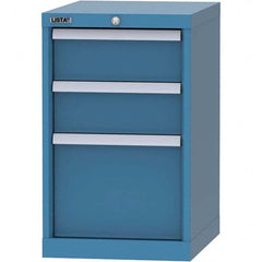 LISTA - 3 Drawer, 216 Compartment Bright Blue Steel Modular Storage Cabinet - Exact Tooling