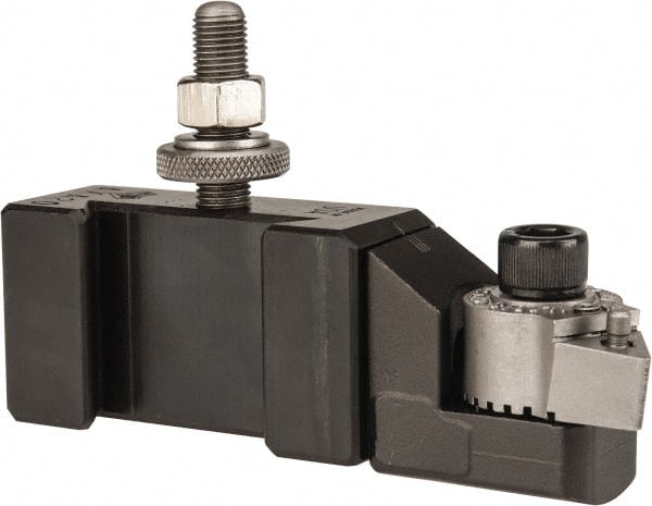 Aloris - Series AXA, #20 Turning Tool Post Holder for Carbide Triangular Inserts - 12" & Under Lathe Swing, 1-1/2" OAH, 1-1/8" Centerline Height - Exact Tooling