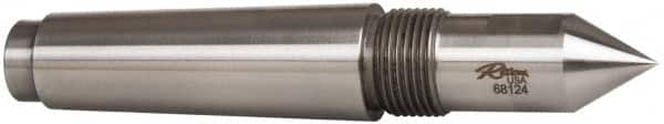 Riten - 1" Head Diam, Steel Long Point Solid Dead Center - 4MT Morse Taper, 1" Point Diam, 2-1/4" Point Length - Exact Tooling