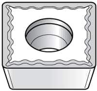 Kennametal - SPMT32.51 UF Grade KC5010 Carbide Turning Insert - TiAlN Finish, 90° Square, 3/8" Inscr Circle, 5/32" Thick, 1/64" Corner Radius - Exact Tooling