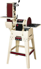 Jet - 48 Inch Long x 6 Inch Wide Belt, 12 Inch Diameter, Horizontal and Vertical Combination Sanding Machine - 2,500 Ft./min Belt Speed, 1-1/2 HP, Single Phase - Exact Tooling