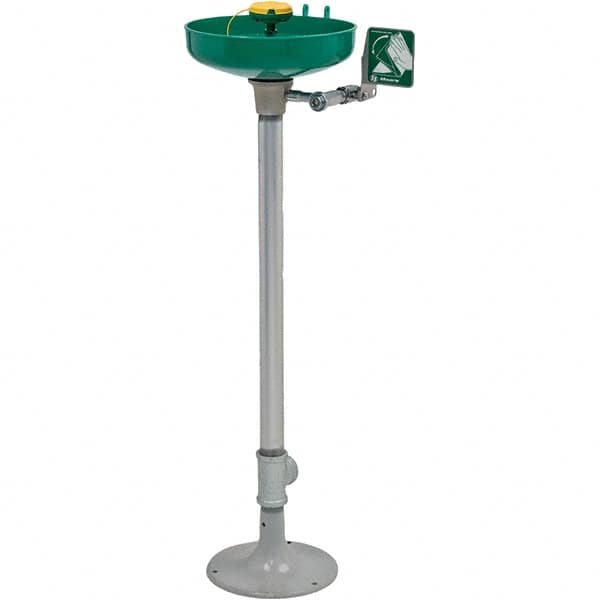Haws - 15" Wide x 38" High, Pedestal Mount, Plastic Bowl, Eye & Face Wash Station - 11" Inlet, 3.7 GPM Flow Rate - Exact Tooling