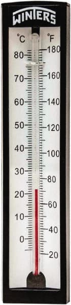 Winters - 20 to 180°F, Industrial Thermometer with Standard Thermowell - 2 Inch Immersion Length, 1-7/8 Inch Stem Length, 6 Inch Long, 1/2 Inch Thread - Exact Tooling