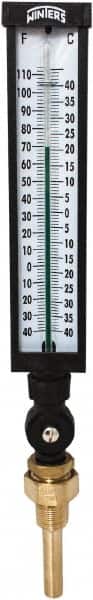 Winters - -40 to 110°F, Industrial Thermometer with Standard Thermowell - 3 Inch Immersion Length, 3-1/2 Inch Stem Length, 17 Inch Long, 3/4 Inch Thread - Exact Tooling
