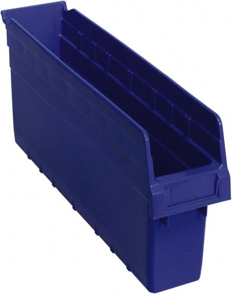 Quantum Storage - 17-7/8" Deep, Blue Polypropylene Hopper Shelf Bin - 8" High x 4-3/8" Wide x 17-7/8" Long - Exact Tooling