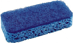SOS - 4-1/2" Long x 2-1/2" Wide x 0.09" Thick Scouring Sponge - Heavy-Duty, Dark Blue/Light Blue - Exact Tooling