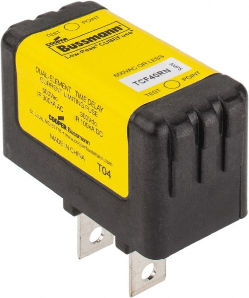 Cooper Bussmann - 300 VDC, 600 VAC, 40 Amp, Time Delay General Purpose Fuse - Plug-in Mount, 54.1mm OAL, 100 at DC, 200 (CSA RMS), 300 (UL RMS) kA Rating - Exact Tooling
