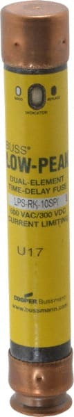 Cooper Bussmann - 300 VDC, 600 VAC, 10 Amp, Time Delay General Purpose Fuse - Fuse Holder Mount, 127mm OAL, 100 at DC, 300 at AC (RMS) kA Rating, 13/16" Diam - Exact Tooling