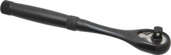 Proto - 3/8" Drive Pear Head Standard Ratchet - Black Oxide Finish, 8-1/2" OAL, 45 Gear Teeth, Standard Knurled Handle, Standard Head - Exact Tooling