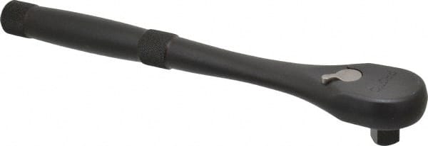 Proto - 1/2" Drive Pear Head Standard Ratchet - Black Oxide Finish, 10-1/2" OAL, 45 Gear Teeth, Standard Knurled Handle, Standard Head - Exact Tooling