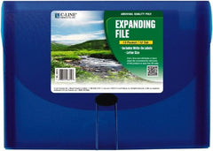 C-LINE - 13 x 9-1/4 x 1-5/8", Letter Size, Blue, Expandable File Folders with Top Tab Pocket - Has Index Tabs, 1 per Box - Exact Tooling
