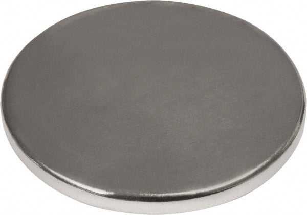 Mag-Mate - 1-1/2" Long x 1-1/2" Diam x 1/8" High, 45 Poles, Cylindrical Neodymium Rare Earth Holding Magnet - 39 Lb Average & 77 Lb Max Pull Force, 180°F Max Operating Temp - Exact Tooling