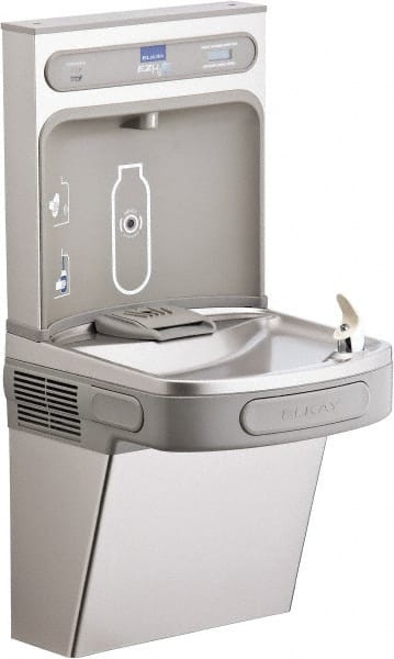 ELKAY - 8 GPH Cooling Capacity Barrier Free Wall Mounted Water Cooler & Fountain - In-Wall, 20 to 105 psi, 0.20 hp, Stainless Steel - Exact Tooling