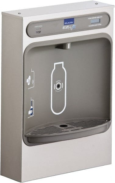ELKAY - 8 GPH Cooling Capacity Surface Mount Water Cooler & Fountain - Bottle Filling, 20 to 105 psi, 0.20 hp, Stainless Steel - Exact Tooling