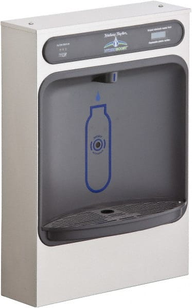 Halsey Taylor - 8 GPH Cooling Capacity Surface Mount Water Cooler & Fountain - Bottle Filling, 20 to 105 psi, 0.20 hp, Stainless Steel - Exact Tooling