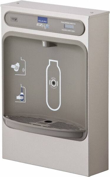 Halsey Taylor - 8 GPH Cooling Capacity Surface Mount Water Cooler & Fountain - Bottle Filling, 20 to 105 psi, 0.20 hp, Stainless Steel - Exact Tooling