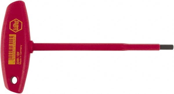 Wiha - 7/32" Hex, T-Handle, Insulated Hex Key - 6-29/32" OAL, Chrome Vanadium Molybdenum, Inch System of Measurement - Exact Tooling