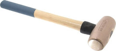 American Hammer - 5 Lb Head 1-3/4" Face Bronze Nonmarring Hammer - 16" OAL, Wood Handle - Exact Tooling