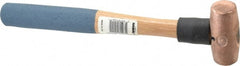 American Hammer - 1 Lb Nonsparking Copper Head Hammer - 12" OAL, 3" Head Length, 1-1/8" Face Diam, 12" Hickory Handle - Exact Tooling