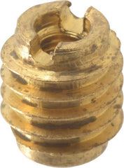 E-Z LOK - M3x0.5, Brass Knife Insert - 1/4" Drill, 1/4" Hole Diam, 3/8" Long, 1/2" Min Grip, M3 Hex - Exact Tooling
