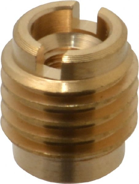 E-Z LOK - M5x0.8, Brass Knife Insert - 3/8" Drill, 3/8" Hole Diam, 1/2" Long, 5/8" Min Grip, M5 Hex - Exact Tooling