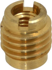 E-Z LOK - M6x1, Brass Knife Insert - 3/8" Drill, 3/8" Hole Diam, 1/2" Long, 5/8" Min Grip, M6 Hex - Exact Tooling