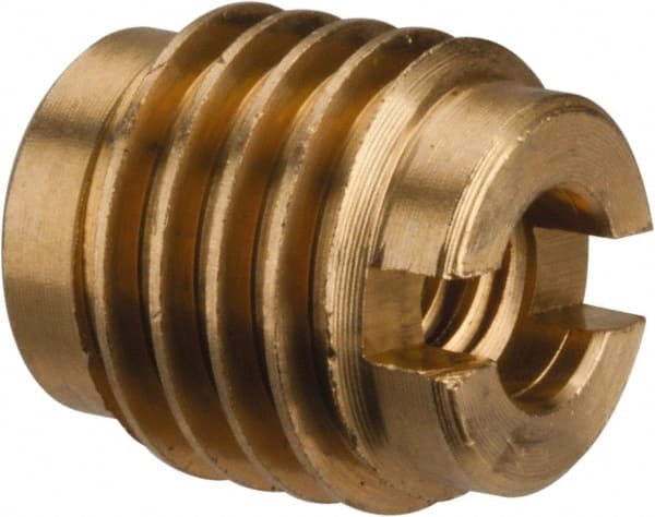 E-Z LOK - #10-24, Brass Knife Insert - 3/8" Drill, 3/8" Hole Diam, 1/2" Long, 0.6" Min Grip - Exact Tooling