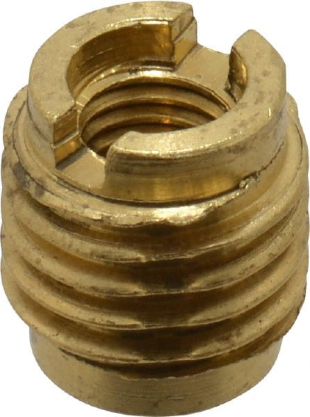 E-Z LOK - 1/4-28, Brass Knife Insert - 3/8" Drill, 3/8" Hole Diam, 1/2" Long, 0.6" Min Grip - Exact Tooling