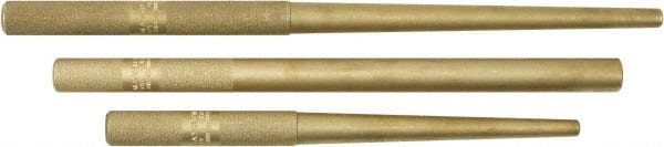 Mayhew - 3 Piece, 3/8 to 3/4", Drift Punch Set - Round Shank, Brass, Comes in Pouch - Exact Tooling