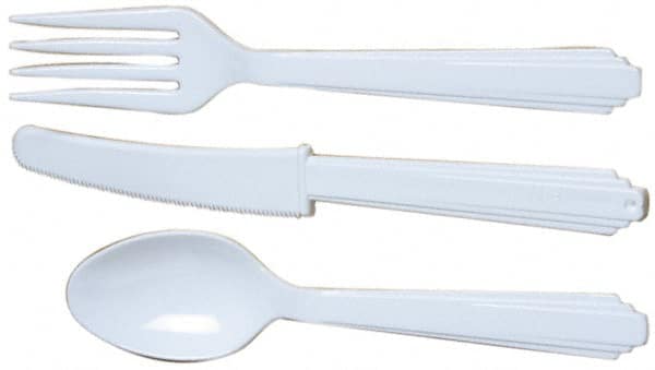 Ability One - Paper & Plastic Cups, Plates, Bowls & Utensils; Breakroom Accessory Type: Plastic Utensil Set ; Breakroom Accessory Description: TYPE-3 3PC SET PLASTIC FLATWARE IND WRAPPED - Exact Tooling