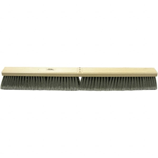 Weiler - 24" Medium Duty Polyester Push Broom - 3" Bristle Length, Wood Block, Bolt-On Handle Connection, Handle Sold Separately - Exact Tooling