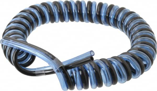 Advanced Technology Products - 1/4" ID x 3/8" OD, 5/8" Wall Thickness, Polyurethane Tube - Black & Clear Blue, 140 Max psi, 98 Shore A Hardness - Exact Tooling