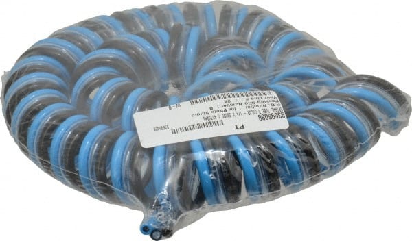 Advanced Technology Products - 5/32" ID x 1/4" OD, 15/32" Wall Thickness, Polyurethane Tube - Black, Clear Blue & Light Blue, 140 Max psi, 98 Shore A Hardness - Exact Tooling