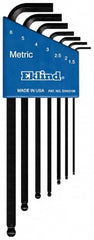Eklind - 7 Piece L-Key Ball End Hex Key Set - Exact Tooling