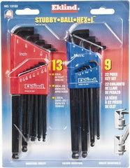 Eklind - 22 Piece L-Key Combo Hex Key Set - Exact Tooling